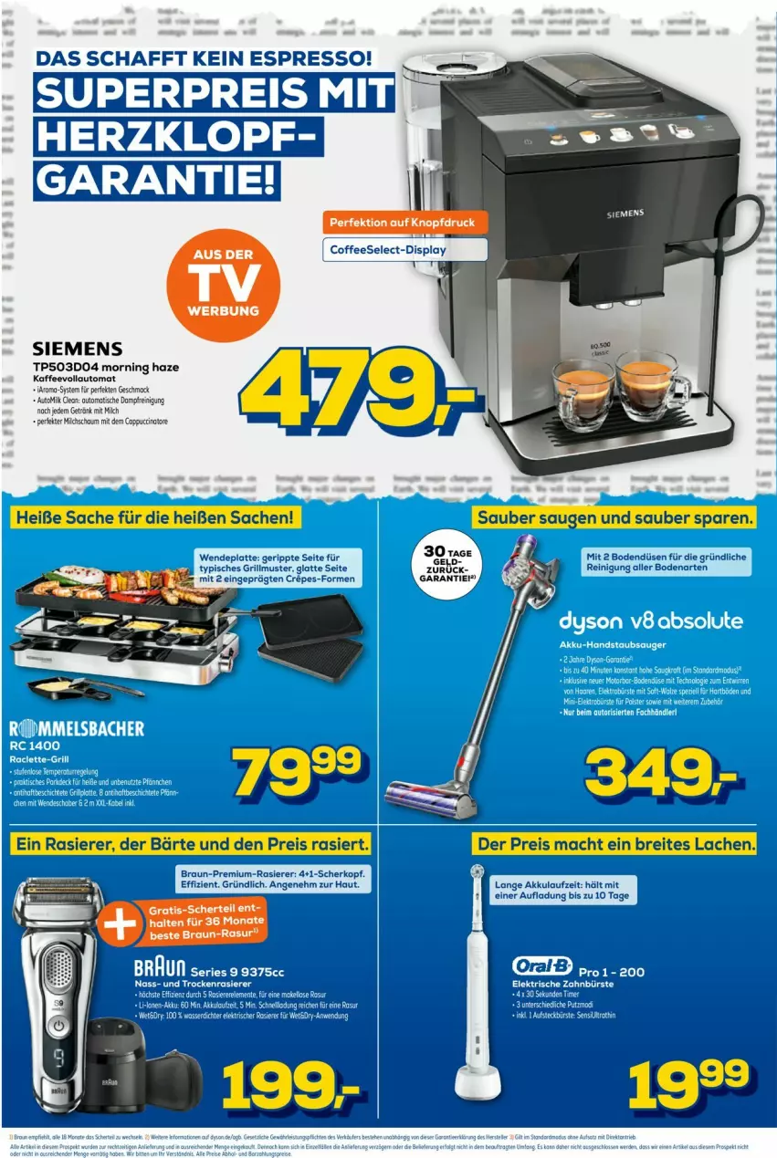 Aktueller Prospekt Euronics - Prospekte - von 28.12.2023 bis 04.01.2024 - strona 2 - produkty: akku, auto, braun, espresso, getränk, grill, kaffee, kaffeevollautomat, latte, rasierer, Reinigung, siemens, Ti, tisch