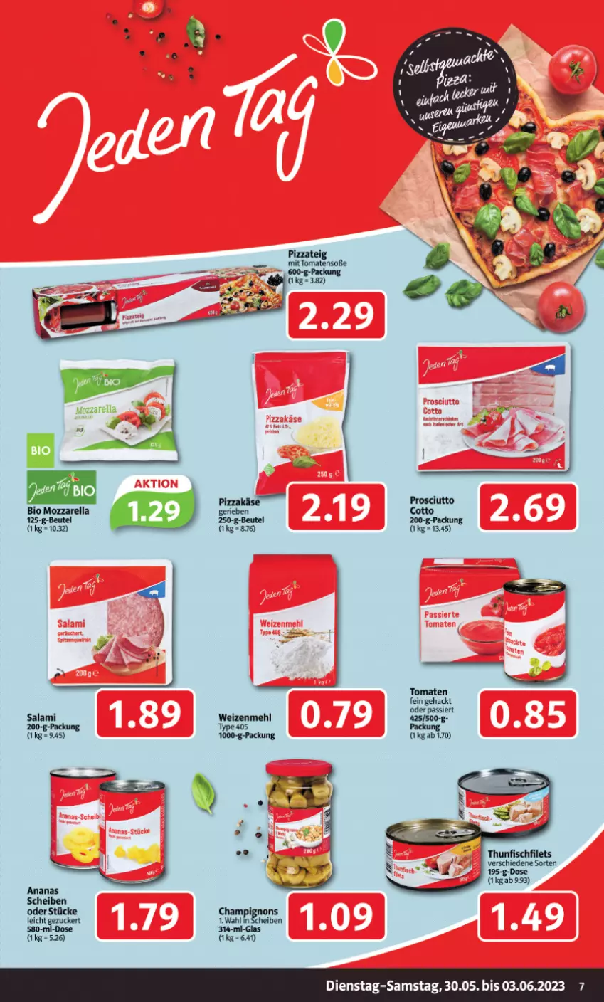 Aktueller Prospekt Markant - Prospekte - von 30.05 bis 03.06.2023 - strona 7 - produkty: beutel, bio, Käse, mehl, mozzarella, pizza, prosciutto, rel, salami, type 405, weizenmehl