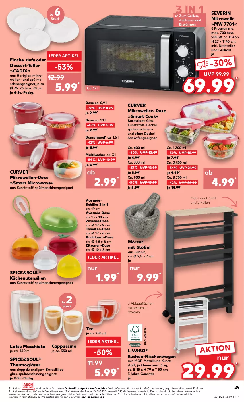 Aktueller Prospekt Kaufland - Prospekt - von 11.07 bis 17.07.2024 - strona 29 - produkty: ACC, avocado, avocados, backofen, Cap, cappuccino, chia, cin, decke, Deckel, dessert, eis, elle, erde, Gläser, grill, grillrost, knoblauch, Kocher, küche, Küchen, latte, latte macchiato, mac, macchiato, mikrowelle, Multikocher, ndk, Ofen, Parkside, Rauch, rel, schuhe, severin, spülmaschinen, tee, teller, Thermogläser, Ti, tomate, tomaten, versandkostenfrei, zitrone, zitronen, zwiebel