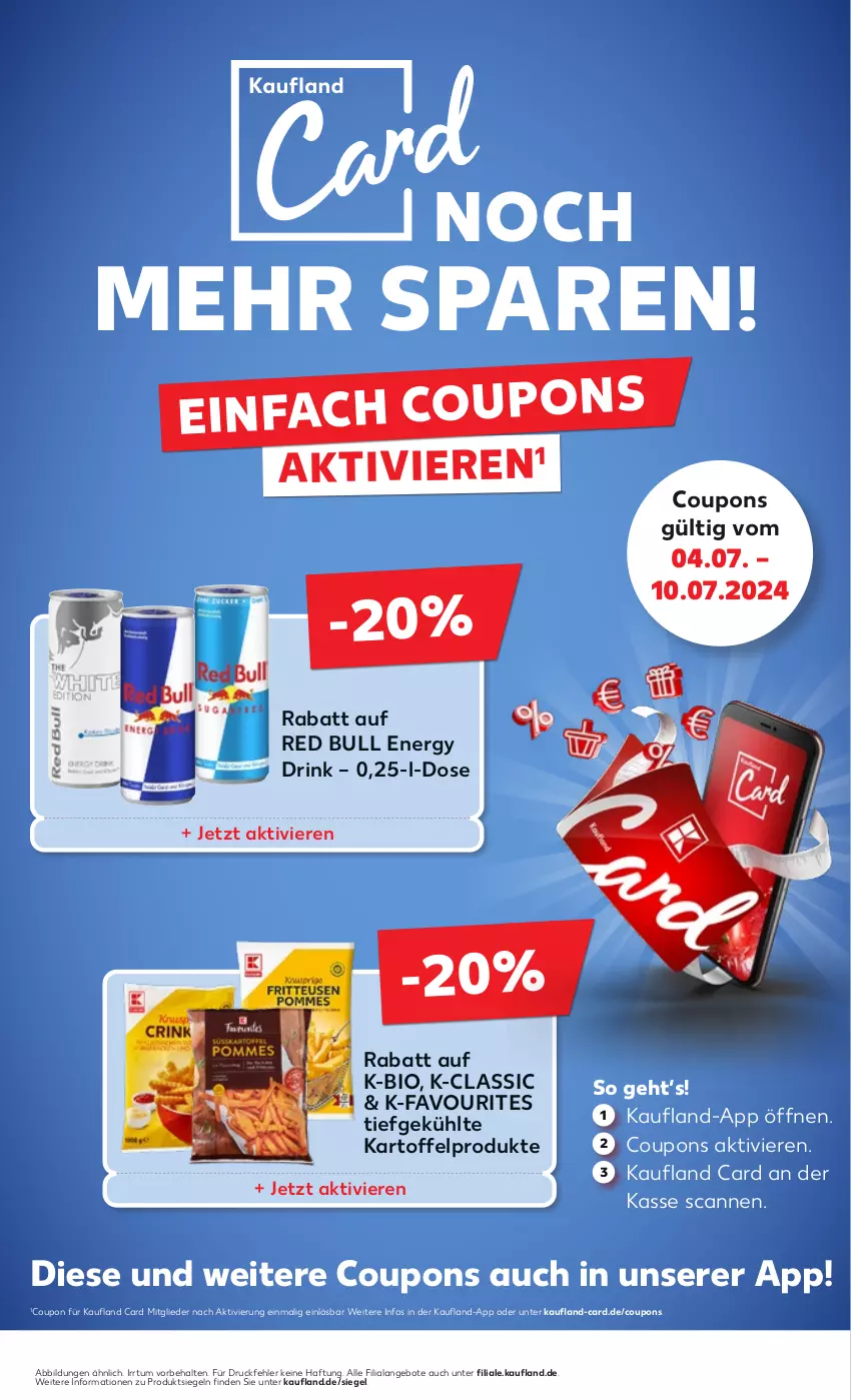 Aktueller Prospekt Kaufland - Prospekt - von 11.07 bis 17.07.2024 - strona 41 - produkty: angebot, angebote, bio, coupon, coupons, drink, energy drink, kartoffel, red bull, Ti