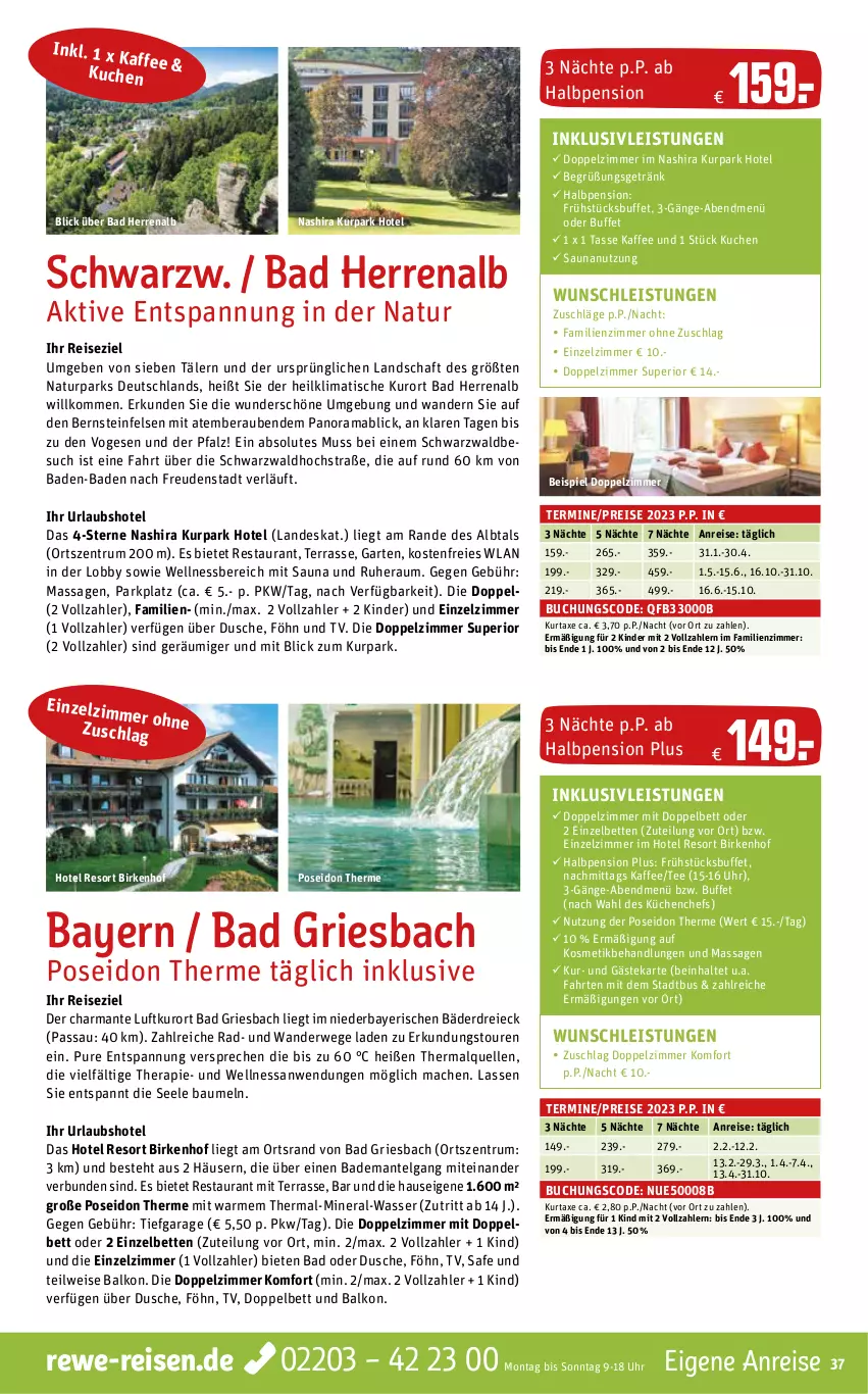 Aktueller Prospekt Rewe Reisen - Reiseprospekt - von 27.01 bis 24.02.2023 - strona 37 - produkty: axe, Bad, Bademantel, Bau, bett, Betten, buch, dusche, eier, eis, elle, Garten, getränk, harman, inklusivleistungen, kaffee, Kinder, kosmetik, küche, Küchen, kuchen, kurtaxe, LG, mab, mac, Mantel, Nashi, natur, rama, reis, rum, rwe, tasse, tee, Ti, tisch, uhr, wasser, wellnessbereich