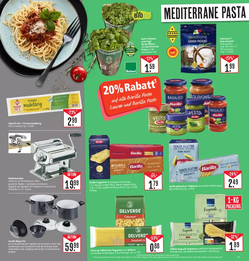 Aktueller Prospekt E Center - Angebote der Woche - von 25.09 bis 30.09.2023 - strona 15 - produkty: barilla, basilikum, bio, Brei, coupon, coupons, deka, edelstahl, eis, elle, erde, gin, grana, grana padano, herdarten, korn, lasagne, mac, nudel, nudeln, padano, pasta, petersilie, rabatt-coupon, Rana, reis, sauce, saucen, spaghetti, tagliatelle, teigwaren, Ti, topf, ZTE