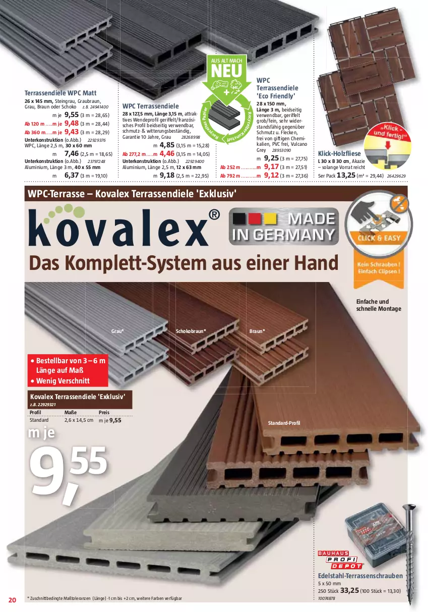 Aktueller Prospekt Bauhaus - Prospekte - von 27.05 bis 01.07.2023 - strona 20 - produkty: braun, edelstahl, eis, elle, Holz, mac, papier, reis, rwe, schoko, schrauben, Ti