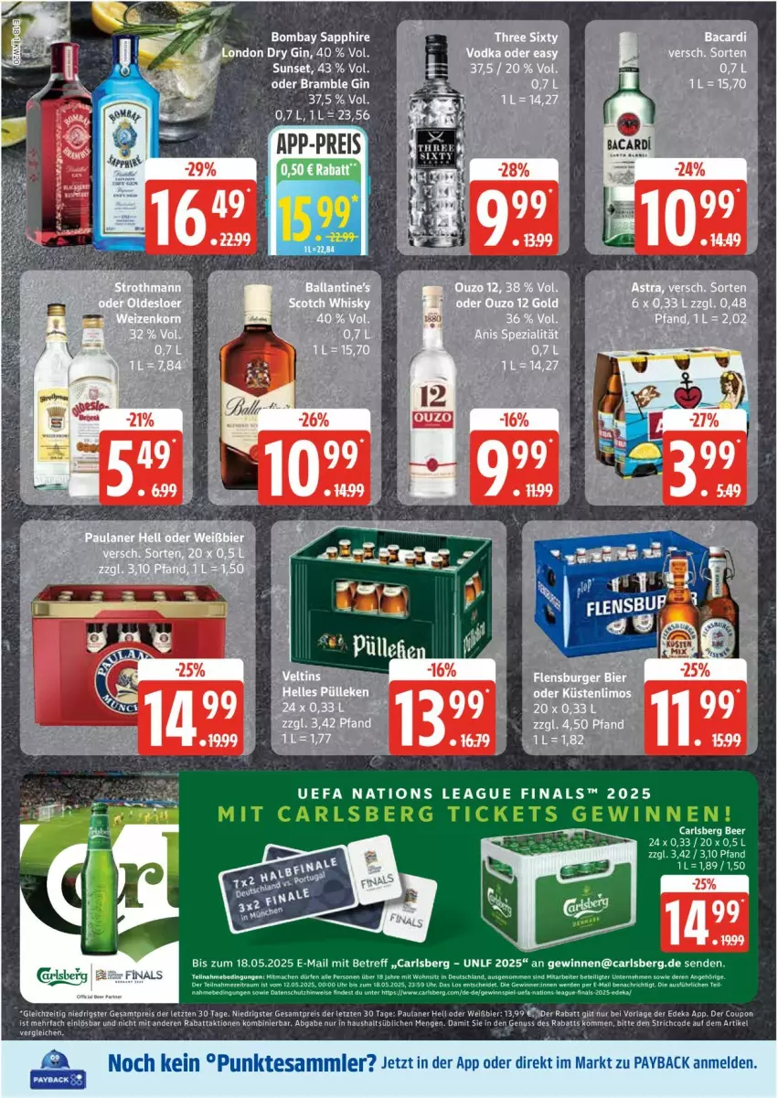 Aktueller Prospekt Edeka - Prospekte - von 12.05 bis 17.05.2025 - strona 18 - produkty: bombay sapphire, carlsberg, eis, nuss, Paula, paulaner, payback, reis, sapphire, tee, tesa, Ti, ZTE