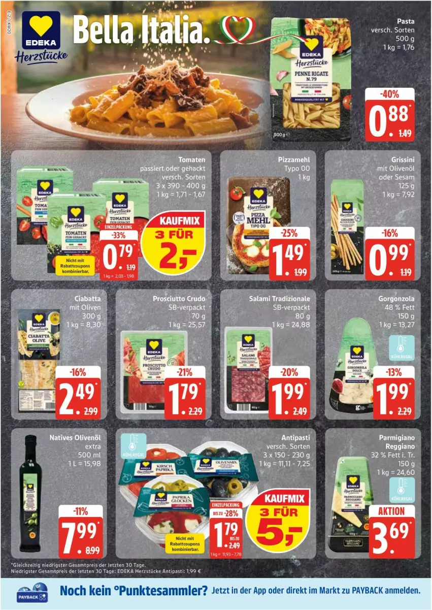 Aktueller Prospekt Edeka - Prospekte - von 12.05 bis 17.05.2025 - strona 2 - produkty: antipasti, asti, coupon, coupons, deka, eis, natives olivenöl, olive, oliven, olivenöl, parmigiano, pasta, payback, reggiano, reis, tee, tesa, Ti, ZTE