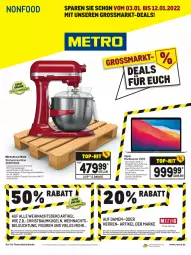 Gazetka promocyjna Metro - NonFood - Gazetka - ważna od 12.01 do 12.01.2022 - strona 1 - produkty: Apple, auto, Bau, Baumkugel, beleuchtung, edelstahl, eis, elle, ente, erde, fisch, gin, Handtasche, küche, Küchen, küchenmaschine, Kugel, LG, mac, macbook, macbook air, Metro, reis, schuhe, schüssel, ssd, strümpfe, Tasche, taschen, teller, Ti, tisch, Weihnachtsbeleuchtung