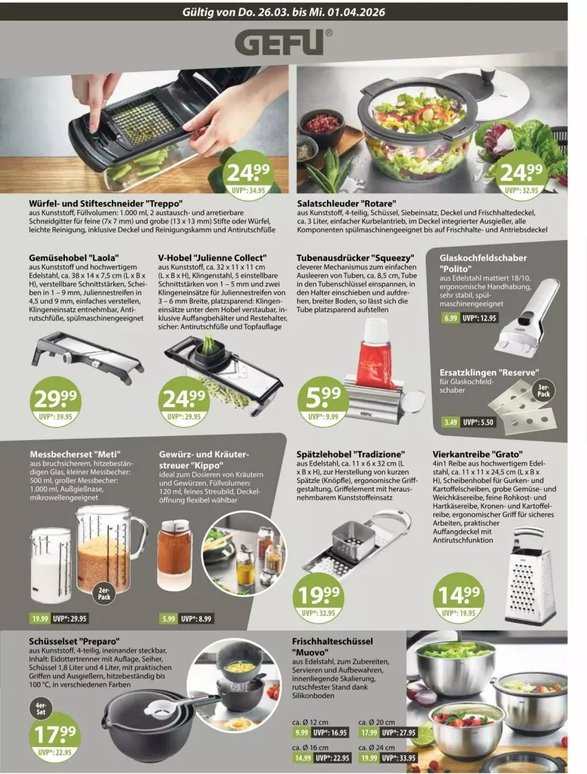 Aktueller Prospekt Vmarkt - Prospekte - von 26.03 bis 01.04.2026 - strona 21 - produkty: aust, Becher, Brei, decke, Deckel, edelstahl, Elan, elle, Gemüsehobel, gewürz, gurke, gurken, hartkäse, kartoffel, Käse, kochfeld, kräuter, krone, leine, Messbecher, Pfau, Reinigung, salat, schüssel, stifte, Ti, tisch, topf, und gemüse, weichkäse, würfel