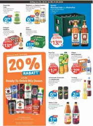 Gazetka promocyjna Vmarkt - Prospekte - Gazetka - ważna od 01.04 do 01.04.2026 - strona 11 - produkty: alkohol, Alwa, bier, cider, erdinger, flasche, fuze tea, hacker pschorr, Hohes C, je 1-liter-flasche, jever, jever pilsener, mineralwasser, mojito, orange, orangen, orangensaft, Paula, paulaner, pils, pilsener, saft, sirup, Soda, somersby, wasser, Yo