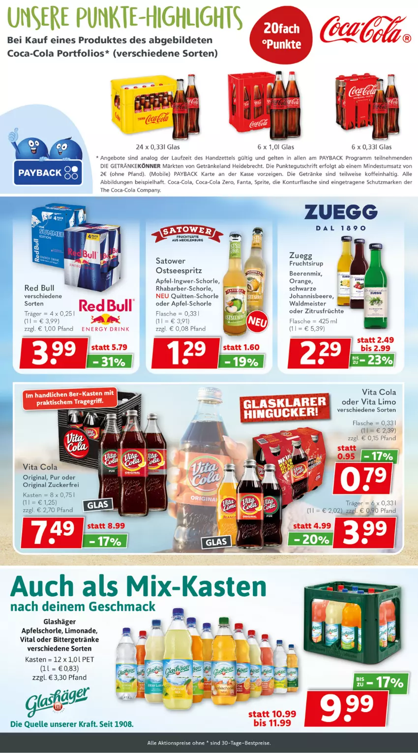 Aktueller Prospekt Getraenkeland - von 10.07 bis 22.07.2023 - strona 5 - produkty: aktionspreis, angebot, angebote, apfel, Apfelschorle, beere, beeren, bestpreis, bestpreise, coca-cola, cola, eis, Elan, elle, esprit, fanta, flasche, frucht, früchte, getränk, getränke, gin, ingwer, johannisbeere, kraft, LG, limo, limonade, mac, Meister, orange, payback, red bull, reis, rhabarber, schorle, sirup, sprite, Ti, vita, Vita C, waldmeister, zucker, zuegg