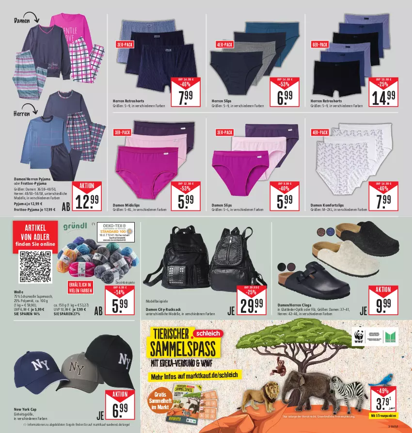 Aktueller Prospekt Edeka - Angebote der Woche - von 25.09 bis 30.09.2023 - strona 35 - produkty: Cap, Clogs, dell, eis, elle, hohenstein, Mode, Pyjama, reis, retroshorts, rucksack, sac, Schleich, shorts, slip, slips, Spiele, tee, Ti, wolle, Yo