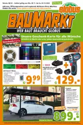 Gazetka promocyjna  - Prospekt für Globus Baumarkt  Achern - Gazetka - ważna od 03.12 do 03.12.2022 - strona 1 - produkty: akku, Bank, Bau, Bohrschrauber, Bona, Carport, eis, elle, gutschein, gutscheine, HP, koffer, ladegerät, latte, Mode, reis, Ti, ZTE