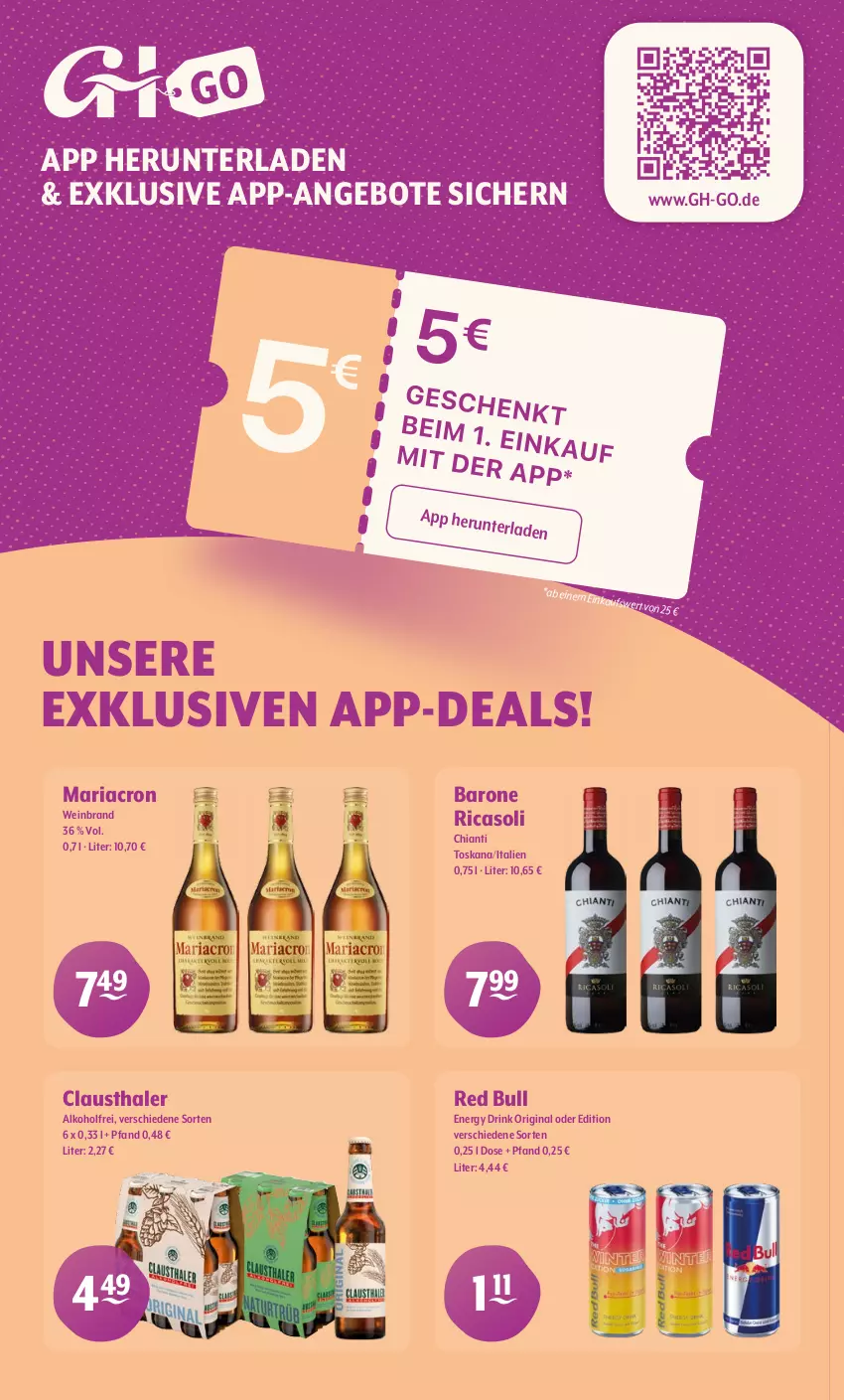 Aktueller Prospekt Getraenke Hoffmann - Prospekte - von 29.12.2026 bis 03.01.2027 - strona 9 - produkty: alkohol, angebot, angebote, aust, chia, chianti, clausthaler, drink, energy drink, gin, mariacron, red bull, Ria, Ti, wein, weinbrand