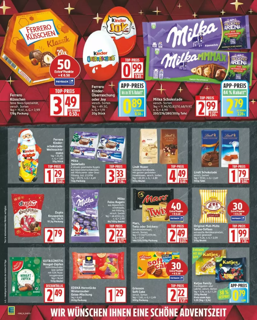 Aktueller Prospekt Edeka - Prospekte - von 24.11 bis 29.11.2025 - strona 10 - produkty: eis, Kinder, milka, milka schokolade, reis, schoko, schokolade, top-preis, wein, ZTE