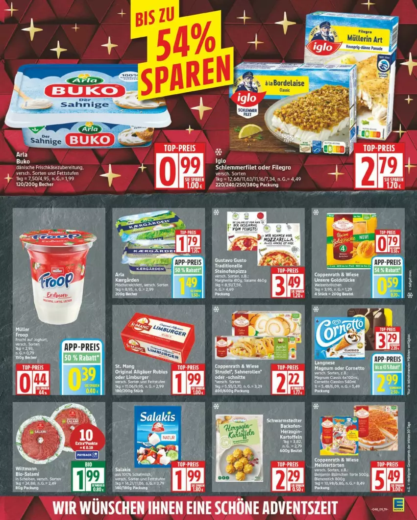 Aktueller Prospekt Edeka - Prospekte - von 24.11 bis 29.11.2025 - strona 9 - produkty: Buko, eis, filegro, filet, frischkäse, frischkäsezubereitung, iglo, kartoffel, kartoffeln, Käse, Müller, müllerin art, reis, schlemmerfilet, tee, Ti, ZTE