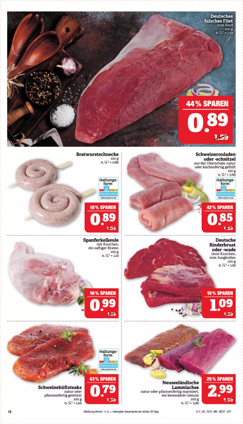 Aktueller Prospekt Marktkauf - Prospekt - von 04.02 bis 10.02.2024 - strona 12 - produkty: braten, eis, Falsches Filet, filet, gewürz, hüftsteak, hüftsteaks, jungbullen, küche, Küchen, lachs, lamm, lammlachse, natur, nero, nuss, pfanne, pfannen, reis, rind, rouladen, saft, Schal, Schale, schnitzel, schwein, schweine, Schweineroulade, steak, steaks, Ti, wein, weine, ZTE