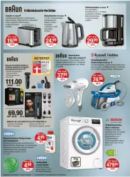 Gazetka promocyjna Vmarkt - Prospekte - Gazetka - ważna od 06.03 do 06.03.2024 - strona 18 - produkty: akku, aqua, aquastop, arla, auto, bosch, braun, brötchen, brötchenaufsatz, bügel, Bügelstation, dampfbügelstation, haartrockner, kaffee, kaffeemaschine, Kocher, korb, Lithium-Lonen-Akku, messer, Rauch, reiniger, Reinigung, Ria, russell hobbs, schlauch, tasse, Ti, toast, toaster, Trockner, waschmaschine, wasser, wasserkocher, wassertank