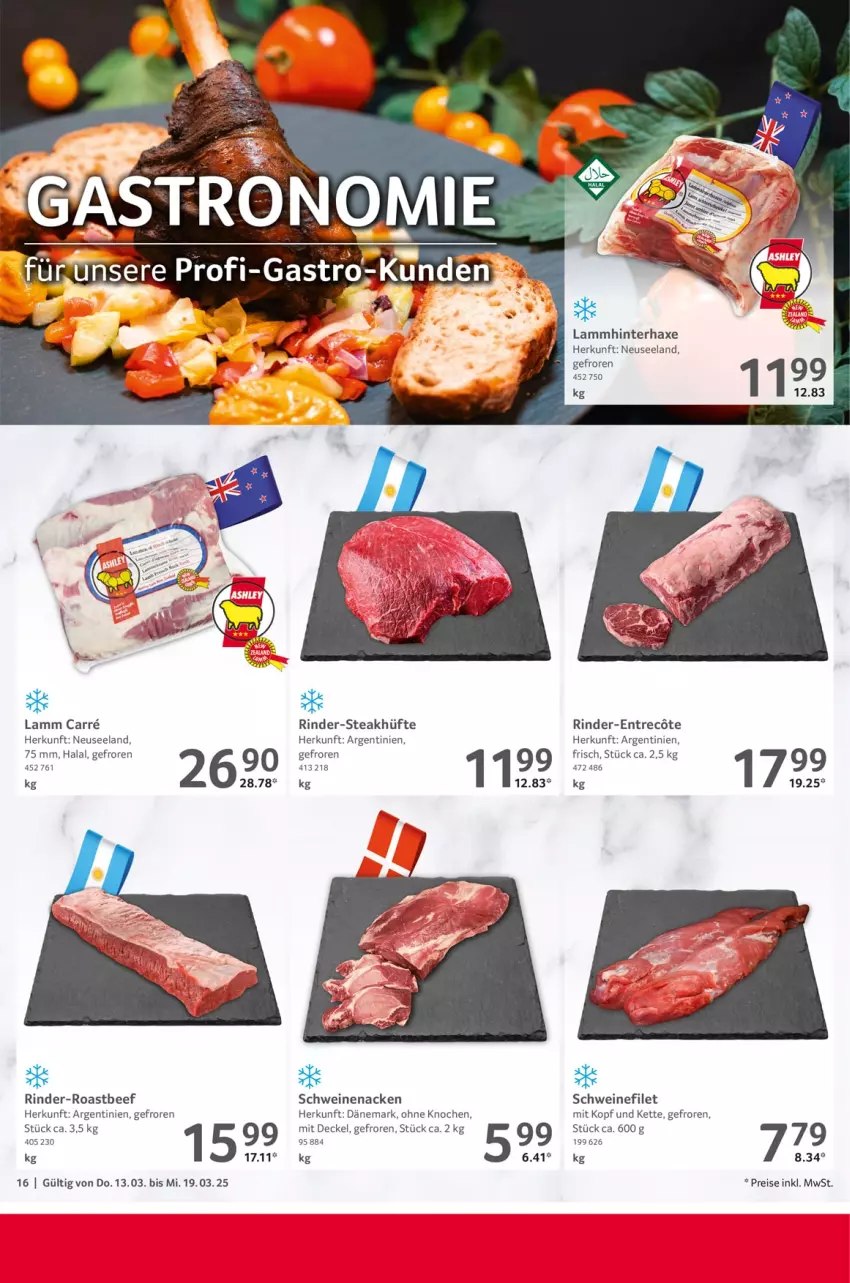 Aktueller Prospekt Selgros - Food - von 13.03 bis 19.03.2025 - strona 16 - produkty: axe, beef, decke, Deckel, eis, Elan, filet, Haxe, Kette, lamm, reis, rind, rinder, roastbeef, schwein, schweine, schweinefilet, schweinenacken, steak, steakhüfte, Ti, wein, weine