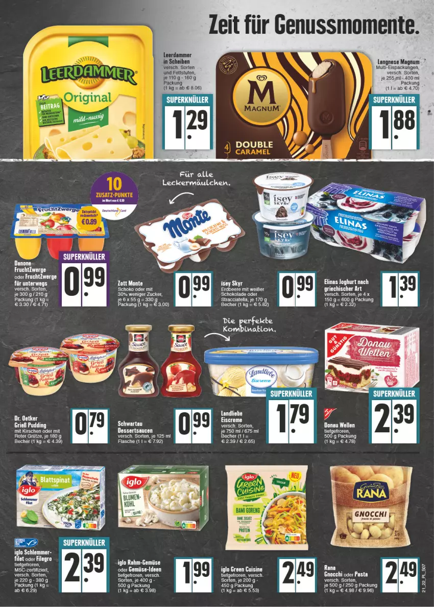 Aktueller Prospekt E Center - Angebote der Woche - von 23.05 bis 28.05.2022 - strona 7 - produkty: ACC, Becher, beere, creme, Dr. Oetker, eis, eiscreme, elinas, elinas joghurt, elle, ente, erdbeere, flasche, frucht, fruchtzwerge, gnocchi, grütze, iglo, joghur, joghurt, joghurt nach, landliebe, landliebe eiscreme, langnese, leerdammer, magnum, nuss, pasta, rwe, schoko, schokolade, Schwartau, Skyr, Ti, zucker