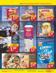 Gazetka promocyjna Netto Marken-Discount - Filial-Angebote - Gazetka - ważna od 26.11 do 26.11.2022 - strona 33 - produkty: angebot, bestpreis, brot, brötchen, burger, cerealien, coppenrath, eis, frische milch, honig, knäckebrot, kölln, korn, lieken, milch, müsli, oreo, pflaume, pflaumen, pflaumenmus, reis, rezept, ring, sac, Ti, urkorn, weihnachten, ZTE