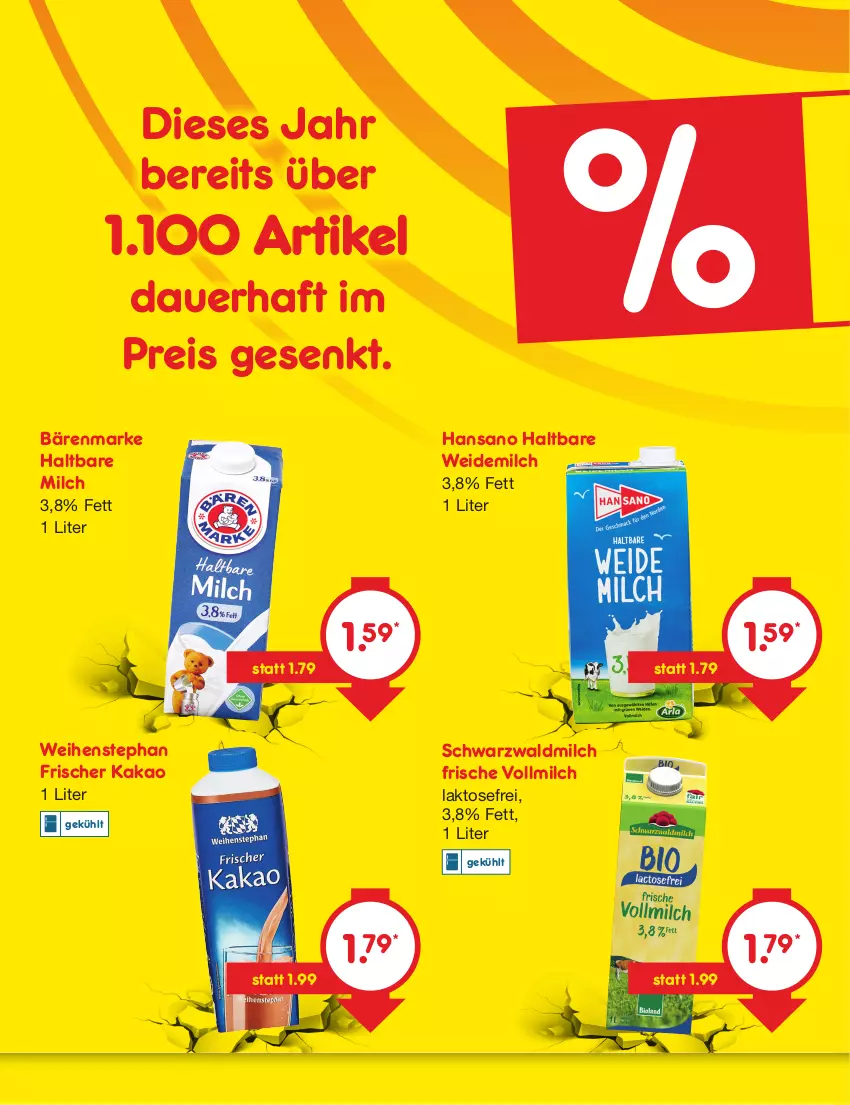 Aktueller Prospekt Netto Marken-Discount - Filial-Angebote - von 10.07 bis 15.07.2023 - strona 50 - produkty: auer, bärenmarke, eis, haltbare milch, kakao, milch, reis, Ti, vollmilch, weidemilch, weihenstephan