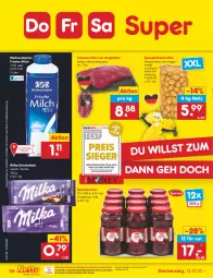 Gazetka promocyjna Netto Marken-Discount - Filial-Angebote - Gazetka - ważna od 15.07 do 15.07.2023 - strona 34 - produkty: auer, bestpreis, eis, Falsches Filet, filet, fleisch, frische milch, Frühkartoffeln, jungbullen, kartoffel, kartoffeln, kirsch, kirsche, kirschen, milch, milka, milka schokolade, ndk, reis, saft, sauerkirschen, schoko, schokolade, speisefrühkartoffeln, Ti, weihenstephan, wurst, wurst in selbstbedienung