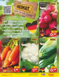 Gazetka promocyjna Netto Marken-Discount - Filial-Angebote - Gazetka - ważna od 15.07 do 15.07.2023 - strona 7 - produkty: angebot, asti, bestpreis, blume, blumen, blumenkohl, Bundmöhren, eis, möhren, radieschen, reis, rwe, Ti, ZTE, zucchini