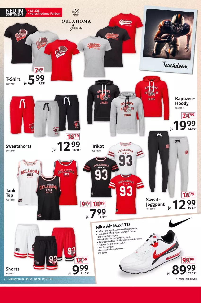 Aktueller Prospekt Selgros - Non Food - von 04.04 bis 10.04.2024 - strona 2 - produkty: Air Max, eis, Nike, Nike Air, reis, Ria, shirt, shorts, sweatshorts, T-Shirt, Ti, Trikot