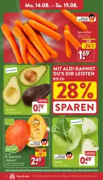 Gazetka promocyjna Aldi Nord - Von Montag - Gazetka - ważna od 19.08 do 19.08.2023 - strona 2 - produkty: aldi, angebot, avocado, beutel, bio, eis, kohlrabi, Kürbis, möhren, speisemöhren, Ti, trolli, ZTE