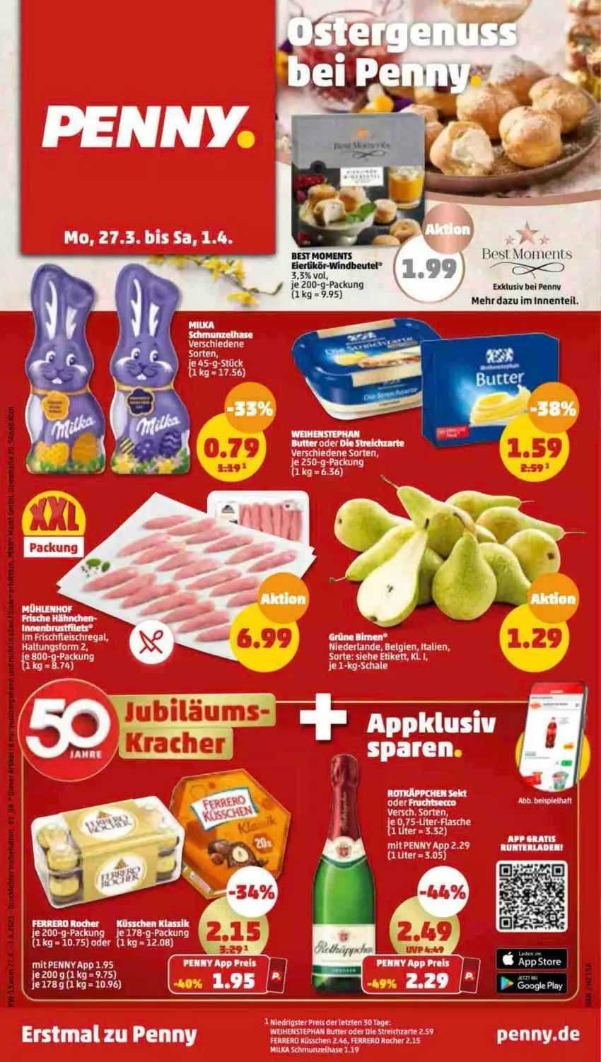 Aktueller Prospekt Penny - Prospekte - von 27.03 bis 01.04.2023 - strona 1 - produkty: ACC, beutel, butter, eier, eierlikör, ente, flasche, likör, tee, weihenstephan, Windbeutel