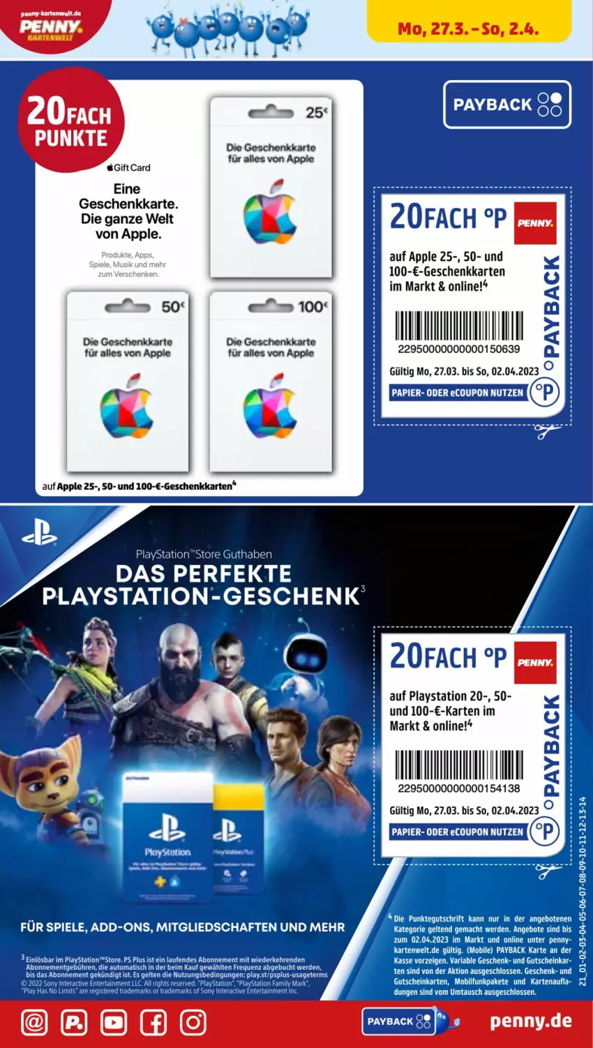 Aktueller Prospekt Penny - Prospekte - von 27.03 bis 01.04.2023 - strona 21 - produkty: Apple, auto, buch, ente, erde, Laufen, lays, payback, PlayStation, Ria, sony, Spiele, Ti, tisch