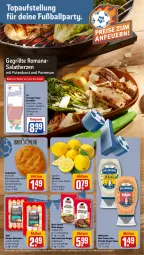 Gazetka promocyjna Rewe - Prospekte - Gazetka - ważna od 22.06 do 22.06.2024 - strona 4 - produkty: ball, brot, brustfilet, burger, Burger Sauce, creme, eis, filet, Fladenbrot, Fußball, grill, pute, putenbrust, putenbrustfilet, reis, rezept, rezepte, Romanasalat, salat, salatherzen, sauce, Spezi, Ti, tiefpreis, Weizenbrot, würstchen, zitrone, zitronen