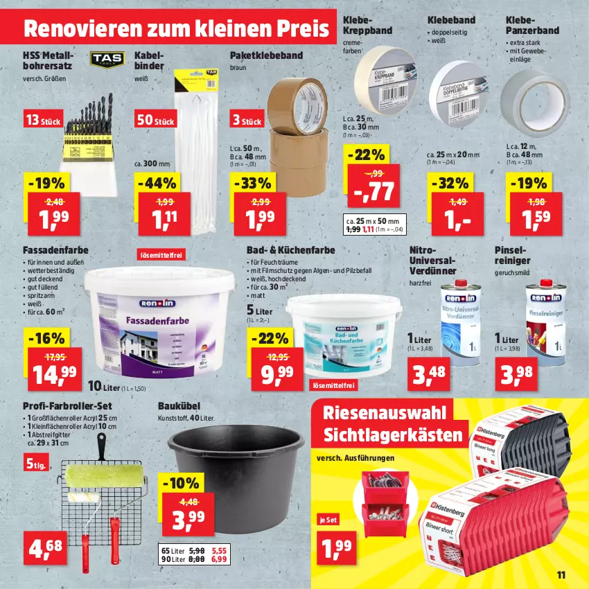 Aktueller Prospekt Thomas Philipps - von 30.09 bis 05.10.2024 - strona 11 - produkty: Bad, Bau, Beba, braun, creme, decke, eis, Farbroller, fassadenfarbe, küche, Küchen, leine, LG, Pinsel, reiniger, reis, Roller, Ti, Universalverdünner