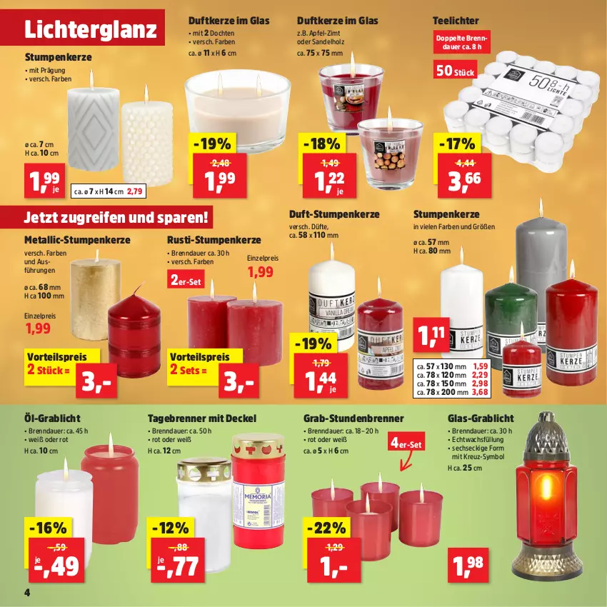 Aktueller Prospekt Thomas Philipps - von 30.09 bis 05.10.2024 - strona 4 - produkty: apfel, auer, decke, Deckel, Duftkerze, eis, Holz, kerze, reifen, reis, tee, Teelicht, teelichte, Ti, vorteilspreis