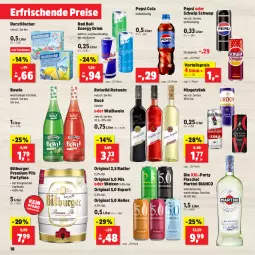 Gazetka promocyjna Thomas Philipps - Gazetka - ważna od 05.10 do 05.10.2024 - strona 18 - produkty: bitburger, bowle, burger, cocktail, cola, drink, durstlöscher, eis, elle, energy drink, flasche, getränk, gin, martini, Mixgetränk, pepsi, Pepsi Cola, pils, premium pils, radler, red bull, reis, rotwein, Schwip Schwap, Ti, vorteilspreis, wein, Weißwein, Wild