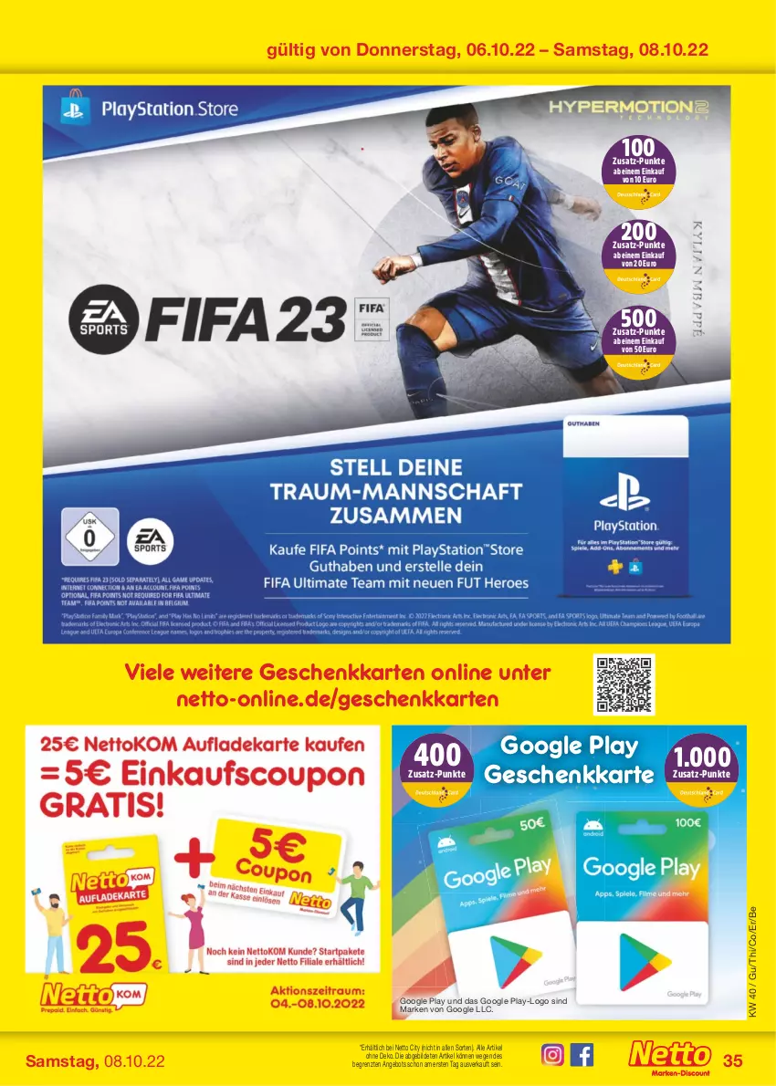 Aktueller Prospekt Netto Marken-Discount - Filial-Angebote - von 04.10 bis 08.10.2022 - strona 35 - produkty: angebot, google play, gutschein, Ti, ZTE