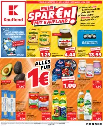 Gazetka promocyjna Kaufland - Prospekt - Gazetka - ważna od 02.08 do 02.08.2023 - strona 1 - produkty: Alwa, angebot, angebote, avocado, avocados, basilikum, Becher, coupon, coupons, creme, eis, ente, filet, filets, frucht, fruchtjoghurt, getränk, hartweizen, hering, Herings, heringsfilets, isana, joghur, joghurt, Käse, landliebe, landliebe joghurt, leerdammer, mac, milch, mineralwasser, mit frucht, Mutti, nuss, nuss-nugat-creme, nutella, pasta, pfanne, Pfanner, pudding, rahmjoghurt, ring, saft, sana, sauce, saucen, Schal, Schale, schnittkäse, tee, Ti, tomate, tomaten, volvic, wasser, WICK, ZTE