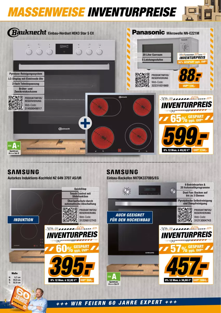 Aktueller Prospekt Expert Aurich - Prospekte - von 04.02 bis 10.02.2022 - strona 10 - produkty: auto, backofen, Bau, bauknecht, cin, eier, eis, Elektro, elle, kochfeld, Ofen, panasonic, Reinigung, reis, rum, Samsung, Schal, Spektrum, tee, Teleskop, Ti, tisch, uhr