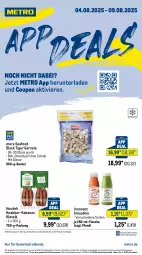 Gazetka promocyjna Metro - App Deals - Gazetka - ważna od 09.08 do 09.08.2025 - strona 1 - produkty: abholpreise, angebot, angebote, beutel, coupon, eis, flasche, houdek, ilag, Innocent, kabanos, lack, Metro, Rauch, reis, rwe, Schal, Schale, smoothie, Ti