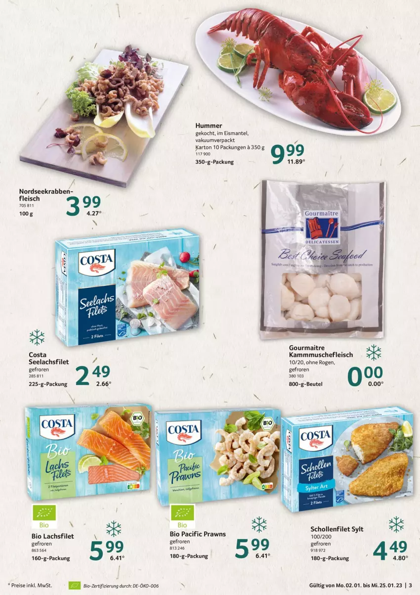 Aktueller Prospekt Selgros - Nachhaltigkeit - von 02.01 bis 25.01.2023 - strona 3 - produkty: beutel, bio, Cif, eis, filet, fleisch, lachs, lachsfilet, Mantel, Nordsee, prawns, reis, scholl, seelachsfilet, Ti