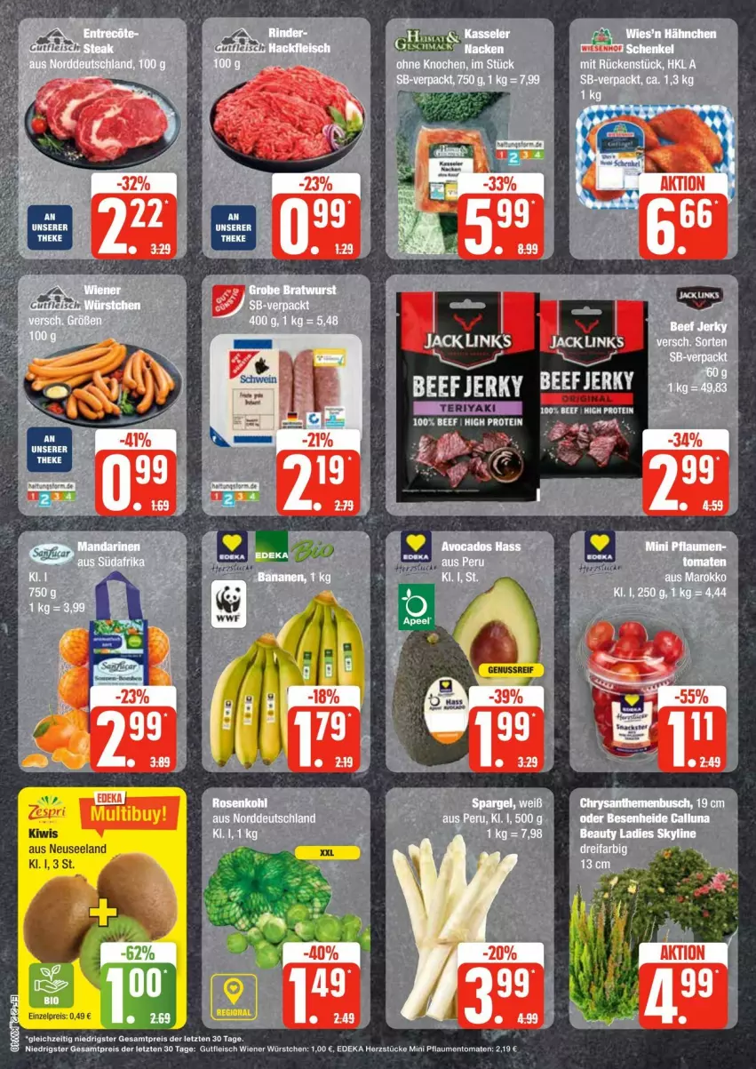 Aktueller Prospekt Edeka - Prospekte - von 28.09 bis 05.10.2024 - strona 2 - produkty: chrysanthemen, danone, deka, eis, Elan, fleisch, gutfleisch, kiwi, pflaume, pflaumen, reis, rosen, Rosenkohl, Ti, tomate, tomaten, wiener, wiener würstchen, würstchen, ZTE