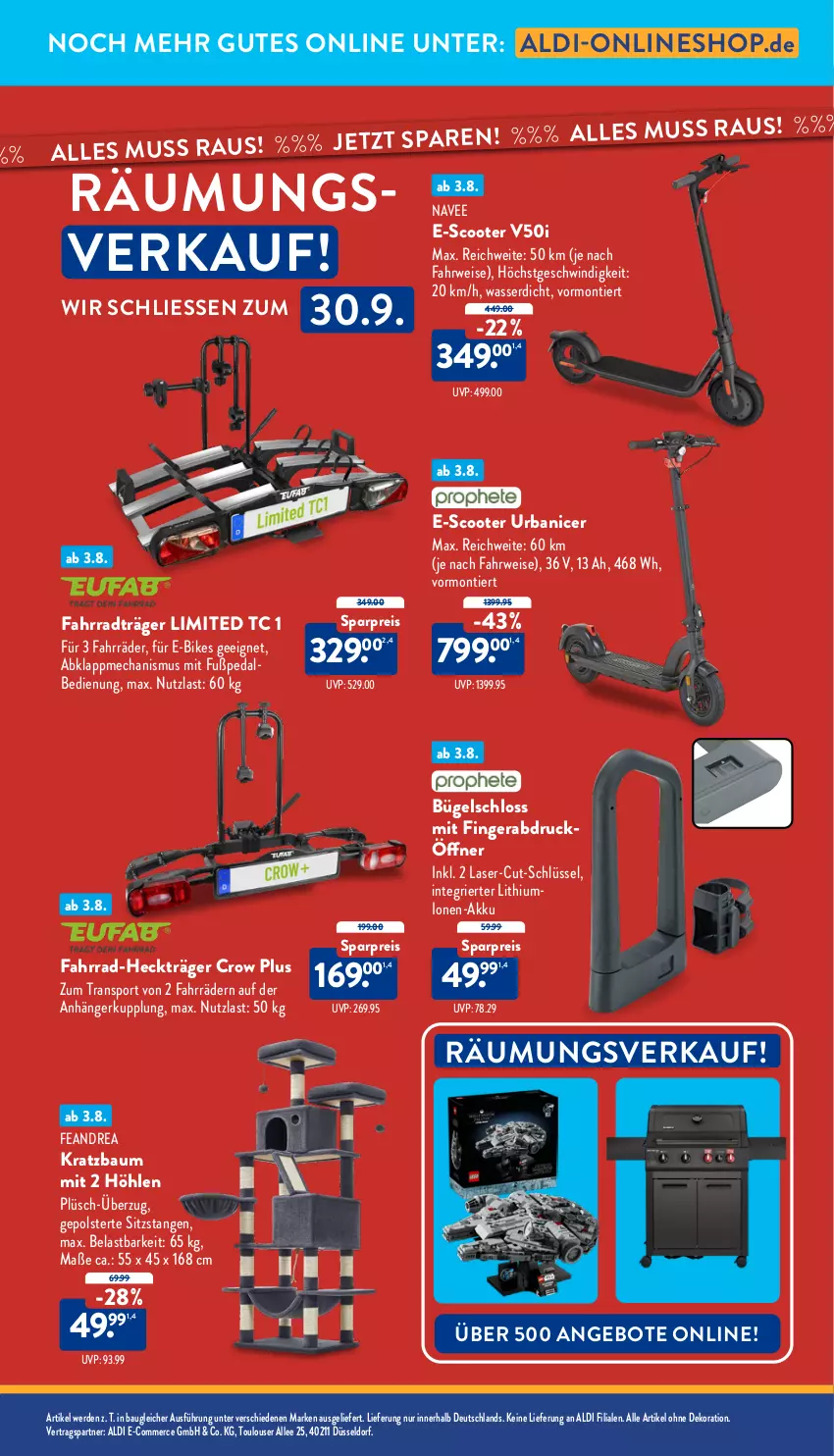 Aktueller Prospekt Aldi Nord - Von Montag - von 04.08 bis 09.08.2025 - strona 35 - produkty: akku, aldi, angebot, angebote, Anhänger, Bau, bügel, dekoration, E-Bike, E-Bikes, eis, erde, Fahrrad, Heckträger, Kratzbaum, Plüsch, reis, rwe, scooter, Sport, Ti, wasser