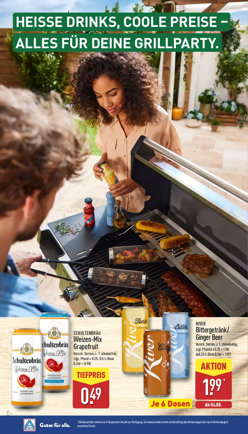 Aktueller Prospekt Aldi Nord - Von Montag - von 04.08 bis 09.08.2025 - strona 38 - produkty: alkohol, drink, drinks, eis, getränk, gin, ginger, grapefruit, grill, reis, Ti, tiefpreis, ZTE