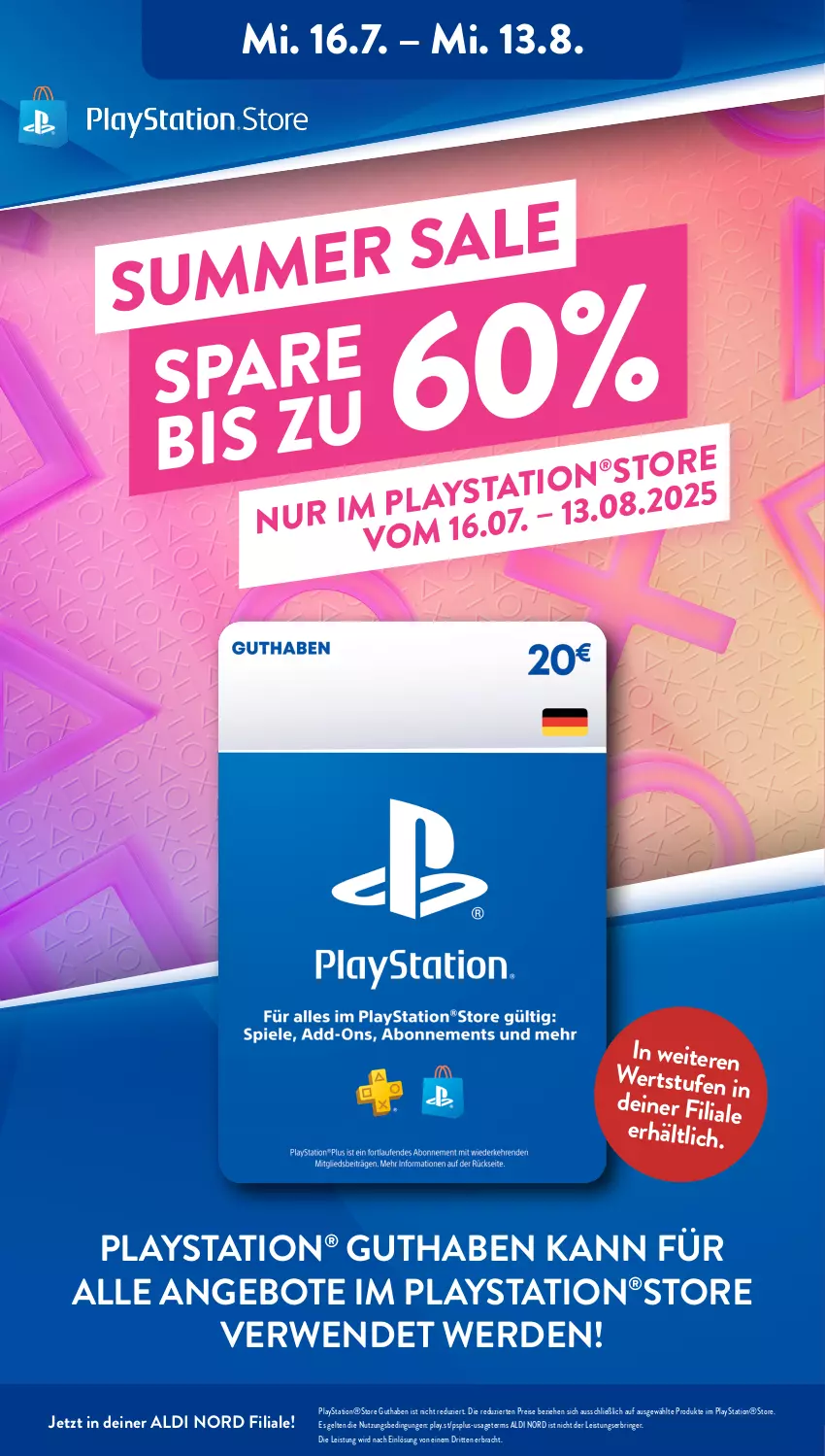 Aktueller Prospekt Aldi Nord - Von Montag - von 04.08 bis 09.08.2025 - strona 43 - produkty: aldi, angebot, angebote, eis, erde, gin, guthabenkarte, gutschein, lays, PlayStation, reis, ring, rwe, Ti, ZTE