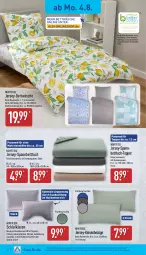 Gazetka promocyjna Aldi Nord - Von Montag - Gazetka - ważna od 09.08 do 09.08.2025 - strona 14 - produkty: aldi, asti, Bau, baumwolle, bett, Betttuch, bettwäsche, buch, dell, eis, elle, garnitur, jersey-bettwäsche, jersey-spannbetttuch, kissen, Kissenbezug, kopfkissen, kopfkissenbezug, matratze, matratzen, Mode, reine baumwolle, Ria, rwe, seersucker, spannbetttuch, Spezi, Ti, tisch, topper, tuc, usb, wolle