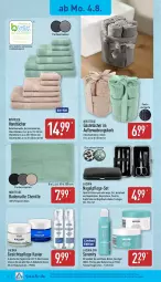 Gazetka promocyjna Aldi Nord - Von Montag - Gazetka - ważna od 09.08 do 09.08.2025 - strona 16 - produkty: Bad, badematte, Bau, baumwolle, bett, Blüte, body, creme, duschgel, eis, flasche, Gästetücher, handtücher, korb, nachtcreme, Peeling, Pinzette, reine baumwolle, reiniger, reis, Ria, rum, rwe, Schere, Serum, tagescreme, tee, Ti, tücher, wolle
