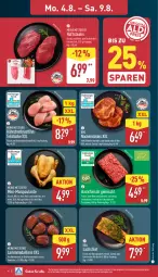 Gazetka promocyjna Aldi Nord - Von Montag - Gazetka - ważna od 09.08 do 09.08.2025 - strona 4 - produkty: bio, braten, brustfilet, eis, Elan, filet, fleisch, gewürz, grill, hackfleisch, hackfleisch gemischt, hüftsteak, hüftsteaks, kräuter, lachs, lachsfilet, lamm, mais, marinade, medaillons, Ofen, rind, rwe, schwein, steak, steaks, Ti, trolli, wein