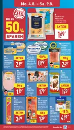 Gazetka promocyjna Aldi Nord - Von Montag - Gazetka - ważna od 09.08 do 09.08.2025 - strona 5 - produkty: almare, bacon, braten, butter, creme, dell, ferrero, frischkäse, frischkäsezubereitung, Geflügel, gin, haselnuss, honig, Honig-Senf, Käse, käsetheke, Kinder, Kinder Maxi, kinder maxi king, knoblauch, lachs, Maasdam, maasdamer, meggle, milch, mortadella, nuss, philadelphia, sauce, schinken, senf, Speck, Spezi, Streichzart, Sushi, Ti, Waage, wurst, ZTE