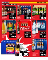 Gazetka promocyjna Kaufland - Spezielle Angebote - Gazetka - ważna od 18.05 do 18.05.2022 - strona 4 - produkty: Alwa, angebot, bier, bügel, cola, elle, flasche, gin, hacker pschorr, Hefe, kellerbier, limo, limonade, mineralwasser, mönchshof, natur, nuss, orange, orangen, Paula, paulaner, pils, pilsner, pilsner urquell, radler, Spezi, Sport, Ti, tisch, wasser, ZTE