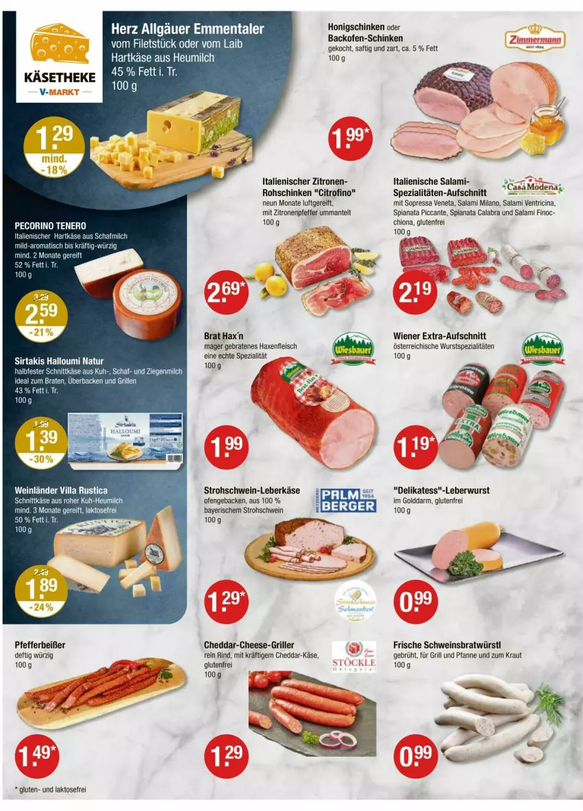 Aktueller Prospekt Vmarkt - Prospekte - von 03.07 bis 09.07.2025 - strona 2 - produkty: aufschnitt, axe, braten, cheddar, cin, eis, emmentaler, ente, filet, filets, fleisch, für grill und pfanne, geback, grill, grill und pfanne, halbfester schnittkäse, Halloumi, hartkäse, Haxe, Heu, heumilch, Käse, käsetheke, Kraut, leberkäs, leberkäse, leberwurst, LG, Mantel, milch, Mode, natur, nero, Ofen, Pecorino, pfanne, pfeffer, Pfefferbeißer, rind, rohschinken, saft, salami, schinken, schnittkäse, schwein, Spezi, Ti, tisch, und pfanne, wein, wiener, wurst, zitrone, zitronen