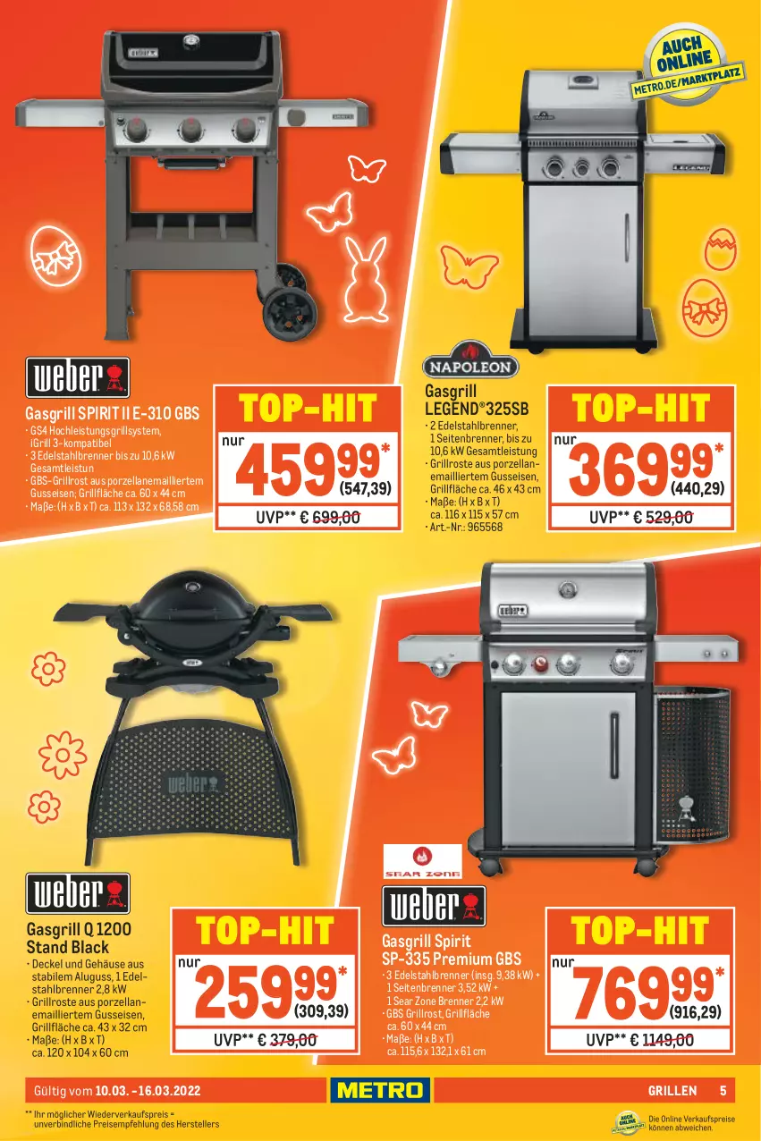 Aktueller Prospekt Metro - NonFood - von 10.03 bis 16.03.2022 - strona 5 - produkty: decke, Deckel, edelstahl, eis, elle, gasgrill, grill, grillfläche, grillrost, lack, reis, teller, Ti, top-hit